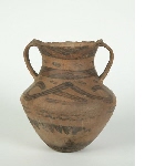 Jar with two handles and horn shaped decoration (funerary vessel)