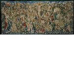 Tapestry with scenes from the Passion of Christ: Christ Carrying the Cross, the Crucifixion and the Resurrection