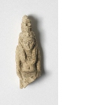 Fragment of a figurine of a goddess with inscription