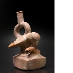 Zoomorphic vessel with stirrup-shaped handle
