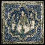 Tile depicting a lady and her servants
