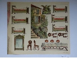 Furniture, house and vegetation (mouvable set pieces). J.F.S.i.E. Nr.501b.