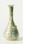 Balsamarium with high neck and a pear-shaped body adorned with a glass trail