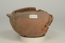 Deep bowl with receding rim and two buttons