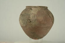 Egg-shaped pot with small opening and flaring rim