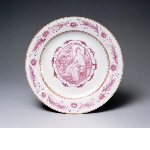 Dish decorated with "The bath" after Claude Duflos (1665–1727) 
