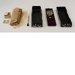 Accessories for opium smoking in a laquered box